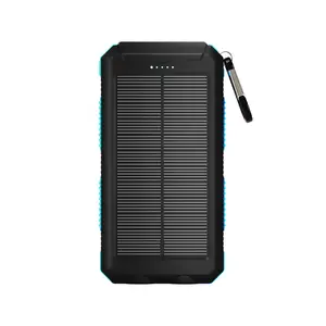 KANEMIO 20000mAh Solar Power Bank, Portable Charger with Built-in 4 Cables & 3 Outputs, Fast Charging USB-C Battery Pack, Dual Flashlight Waterproof External Battery for Camping Travel Phones