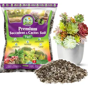 Soil Potting Mix - 7 in 1 Ingredients Well-Draining, Nutrient-Rich Cactus Potting Soil for  and Cacti, Indoor & Outdoor Use, Ready to Use, Supports  Root Growth, 2QT