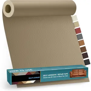 Leather Repair Patch Tape Kit, 17" x 79" Self Adhesive Leather Repair Patch for Furniture, Vinyl Leather Repair Kit for Car Seat, Chairs, Couch, Sofa, Boat Beige