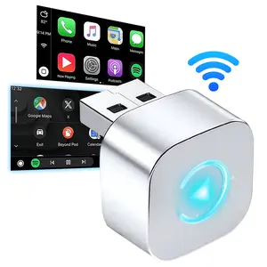 2-in-1 USB Wireless Carplay Adapter,Carplay Adapter Wireless,Android Auto Wireless Adapter,2.4G/5GHz WiFi and Bluetooth 5.0 Dual Band,Fast Connection,No Latency,for Android/iphone,carplay Dongle