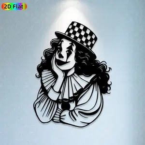 1pc Clown Metal Wall Art, Whimsical Clown Statue Mural, Ideal Gift for Halloween, Circus Theme Parties, Circus Decor Enthusiasts,  Perfect for Living Room Walls & Garden Fences, Captivating Outdoor & Indoor Decor