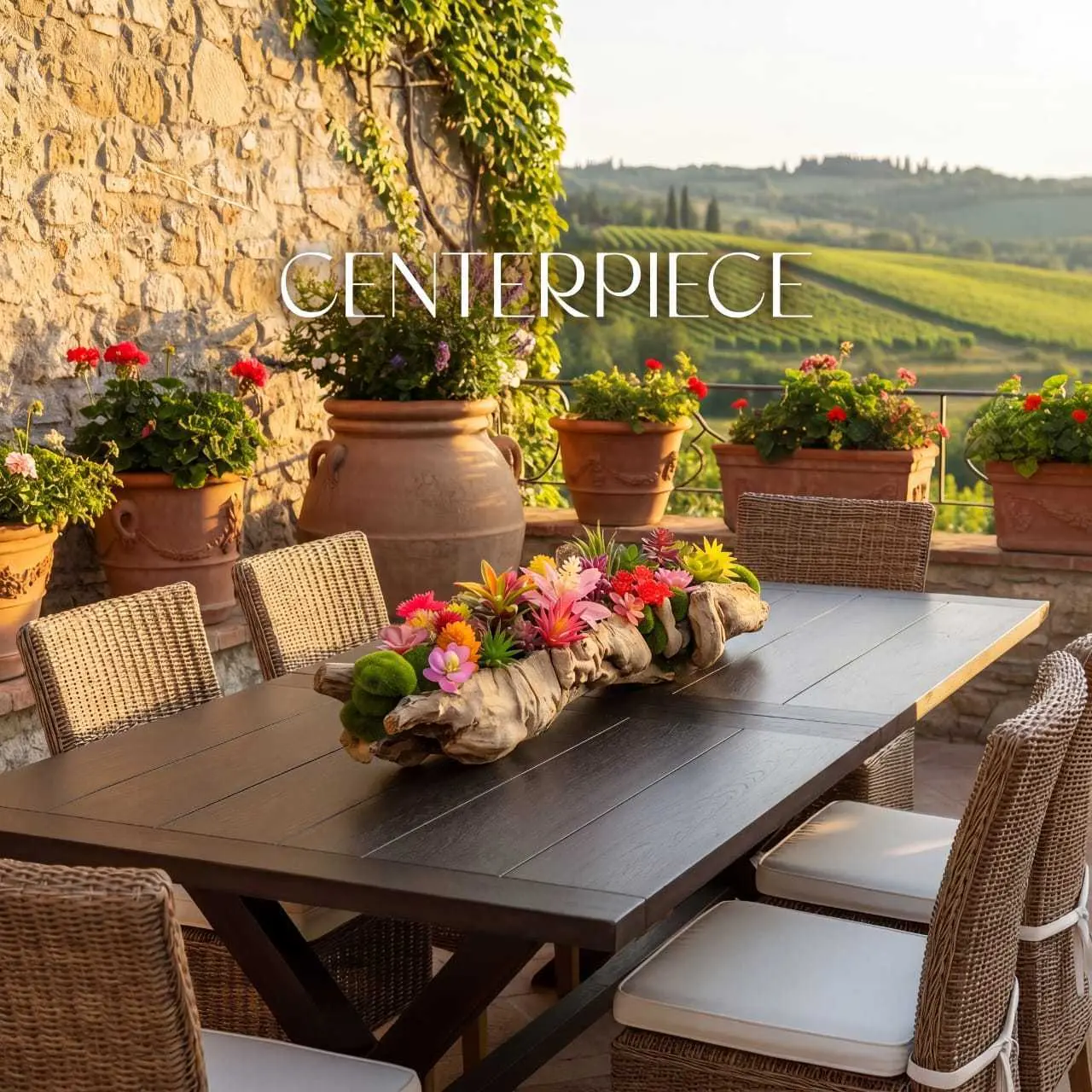 Succulent Centerpiece Table Decor, Artificial PlantsColorful Floral Garland Decor - Vibrant Flowers and Greenery for Outdoor Aesthetics