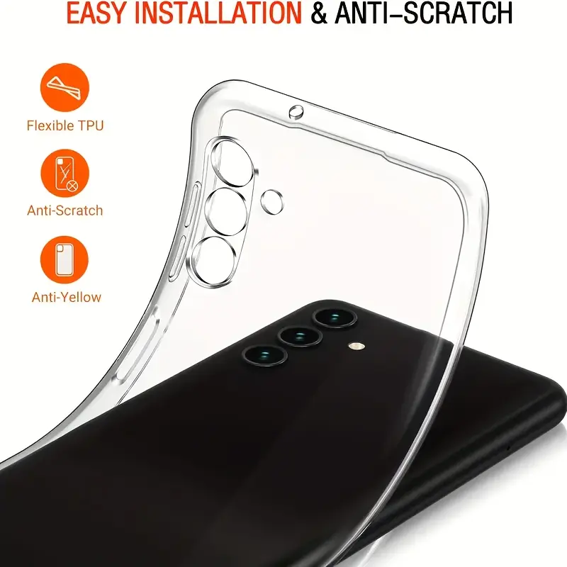 Transparent mobile phone case suitable for Samsung A54/A53/A52(A52S universal /A34(5G)A32(5G) /A14(5G)/A13 5G /S21/S22/S22U/S23/S23+/S23U and S24 series A15/A35(5G)/A55(5G)/A25(5G) latest S25 series A06/A16/A26/A36/A56, non-yellowing, anti-shock frame pro