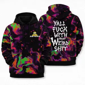 Subtronics Weird Hoodie 3D Jersey EDM Music Shirt, EDM Festival Family Gift, Unisex Breathable Men's Jersey, 420 Lover Graphic Shirt, Gift For Hoodie Fan EDM Electronics Music