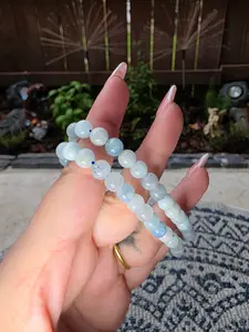 Aquamarine Beaded Bracelet 6mm