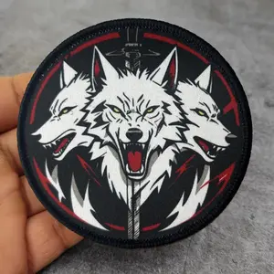 Hell Wolf Head Tactical Patch Hook&Loop Patches Airsoft Morale Badge Military Army Backpack Stickers