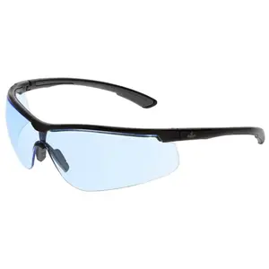 MCR Safety Klondike KD7 Safety Glasses Black Frame and Light Blue UV-Anti-Fog Lens, Safetyequipment
