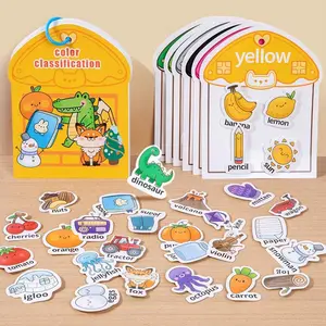 DIY Magic Tape Toddler Busy Book Set, Includes 48 Items & 6 Scene Cards, Reusable Sensory Toys for Focus & Development, Educational Toy for Kids