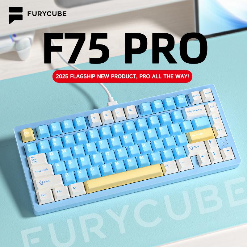 FURYCUBE F75PRO RGB Aluminium Mechanical Keyboard 75% GASKET Structure Bluetooth Gaming Keyboard
