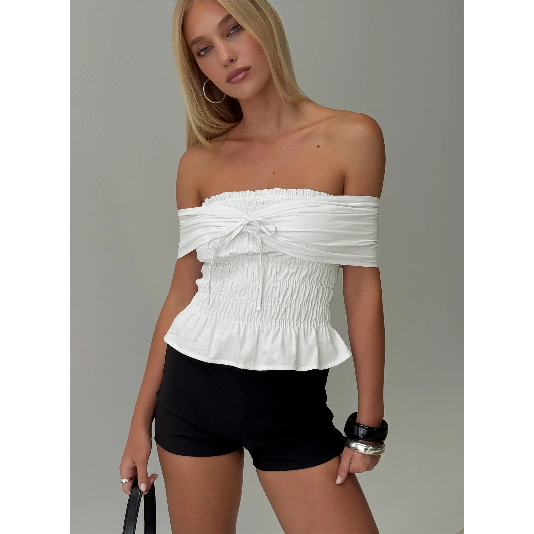 Womens white pearl top - TikTok Shop