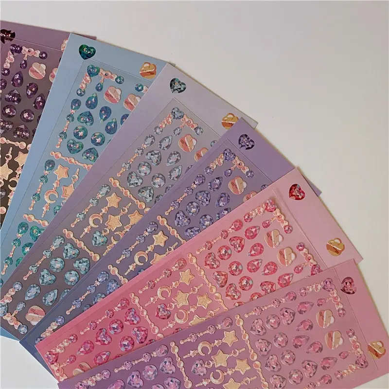 Diamond Gem Sticker - Assorted Colors with Unique Designs and Textured Finish