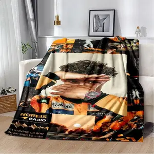 Landos Norris F Racer Flannel Air Conditioning Blanket, Plush Throw for Living Room, Bedroom, Sofa, Picnic, Travel, Soft Cozy Gift