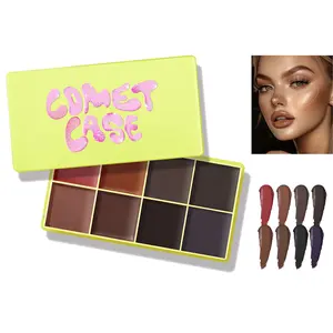 Blush Bronzer Cream Duo Palette, Easy Blend Matte Finish Face Makeup with Buildable Color for Natural Look and Daily Use