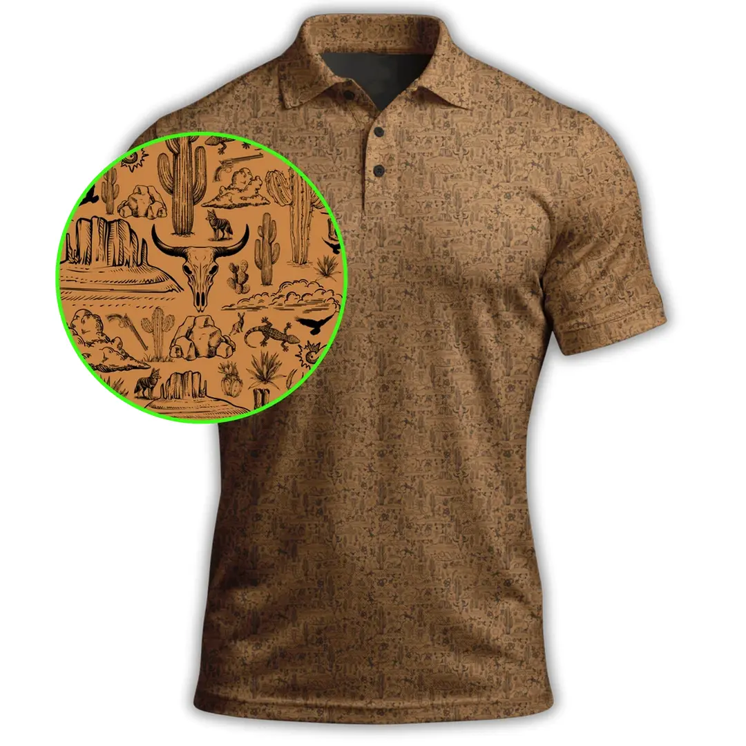 The Desert Golf Polo Copper Black Polo Shirt for Men Funny Wiener Dog Performance Golf Apparel Polo- Premium Fabric – Sizes S 5XL Gift for Him Casual Breathable, gameday polo, funny polo, Mens Polo, gift for him