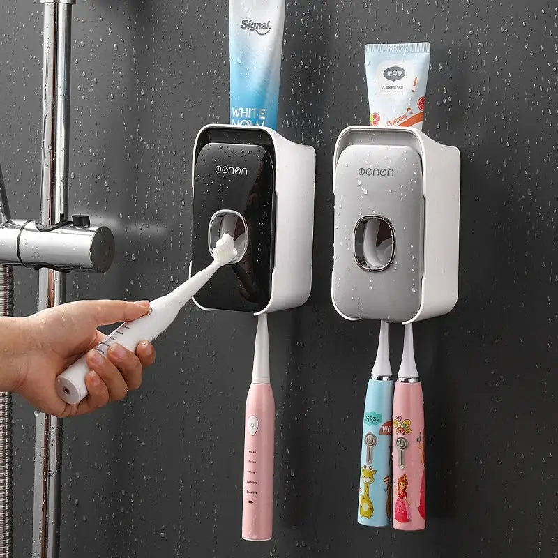 Automatic Toothpaste Dispenser Squeezer with Toothbrush Holder