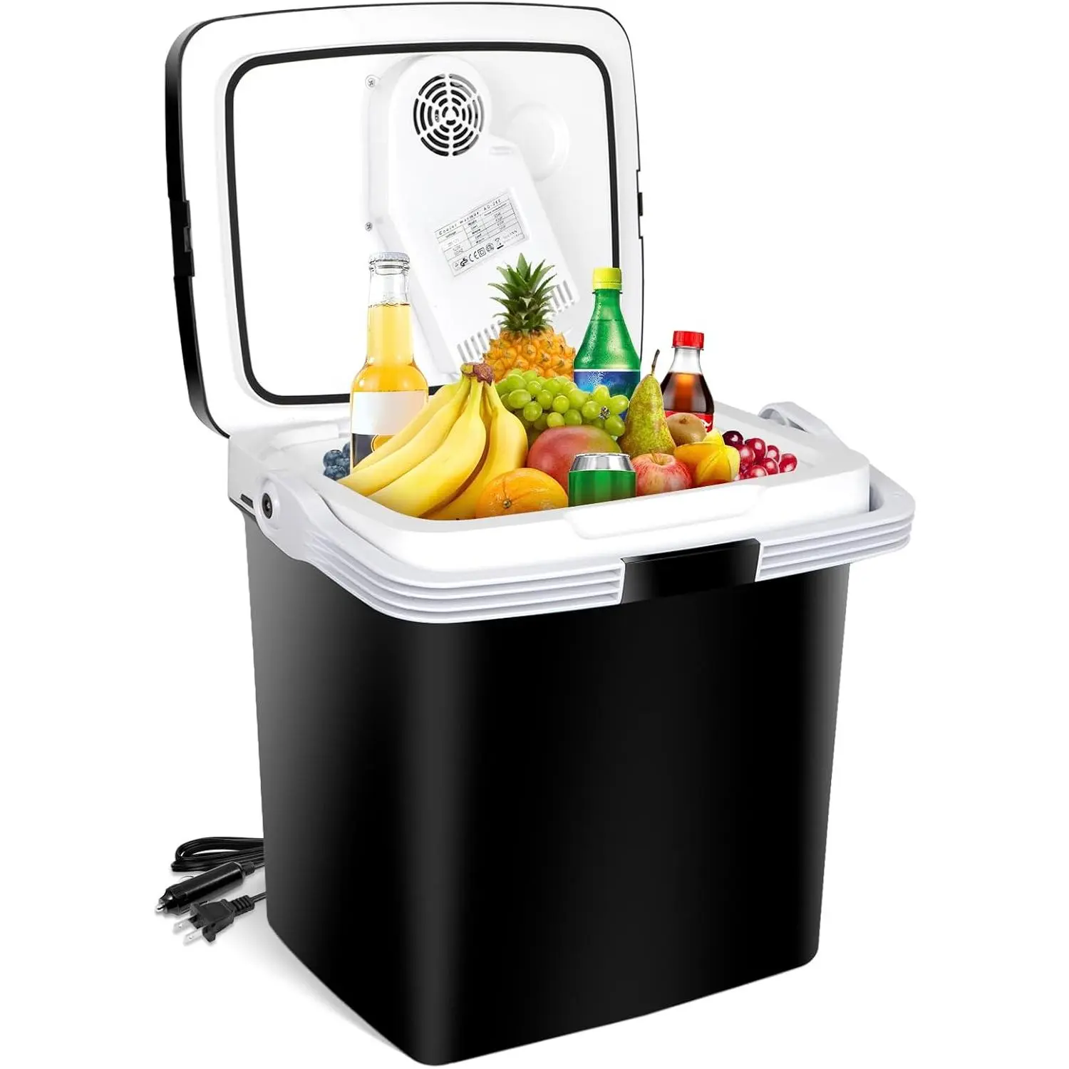 ZENY Mini Fridge Electric Cooler and Warmer for Car- 12V DC Car Refrigerator with Automatic Locking Handle, 28 Quart Portable Car Fridge for Travel and Camping