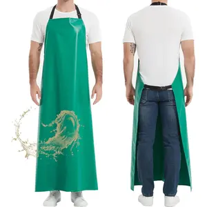 Thicker Rubber Extra Long Adjustable Heavy Duty Oil&Chemical Resistant Waterproof Work Apron