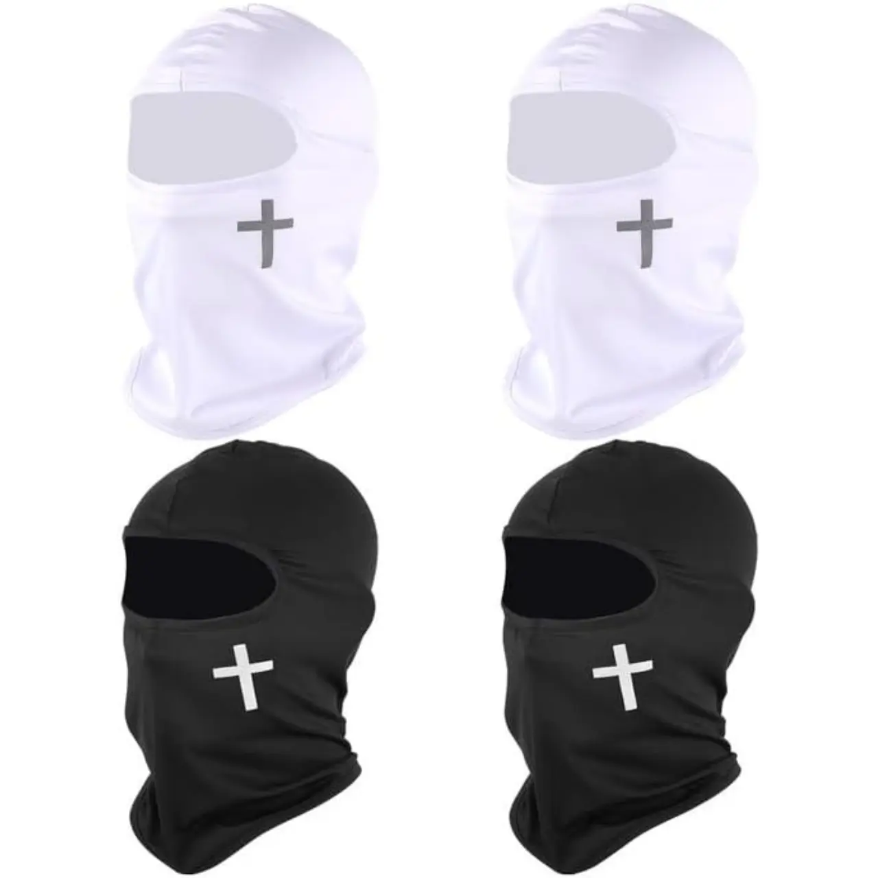 4 Pieces Reflective Ski Mask Christian Full Face Mask Cross Balaclava Winter Face Cover UV Protection Balaclava Men Women Outdoor Sports wind protection Unisex Windproof