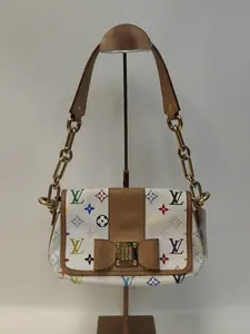 Pre-owned Louis Vuitton CANVAS Shoulder Bags Monogram Multicolore Bowtie Shoulder Bag White XP01659(BF 12Z）