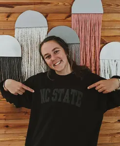 College Sweatshirt /Monochromatic Sweatshirt / Black Crewneck / Black on Black Sweatshirt TTS 1 1511x04