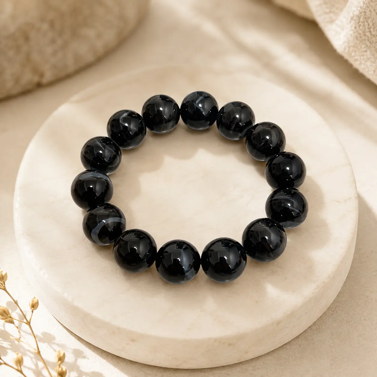 Wudang-Inspired Unisex Black Obsidian Beaded Bracelet, Yin Yang Energy Symbol Jewelry for Spiritual Protection, Meditation Balance & Daily Blessing Gift