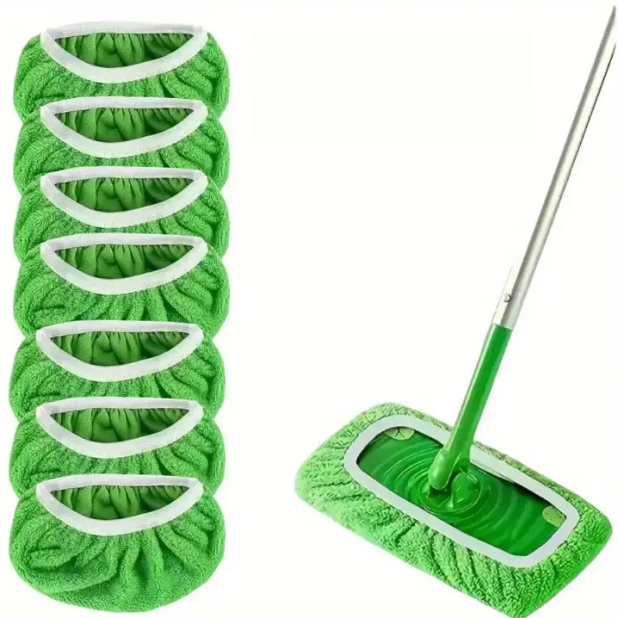 Green Steam Mop Cloths6/ 7 Pack Reusable Durable High Absorption for Efficient Dry Wet Cleaning Household Products