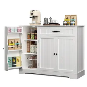 Coffee Table Cabinet With Storage, Kitchen Storage  With Door Shelves, Living Room Sideboard Buffet With Drawer For Kitchen, Bathroom, Dining ,Room Organizing Decoration
