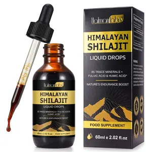 Hatmanlabs Himalayan Shilajit Liquid Drops With 85 Trace Minerals + Fulvic Acid & Humic Acid Supplement 60Ml 2.02 Fl.Oz