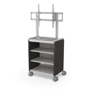 Compass Cabinet  - Midi H2 -Shelves / Casters / TV Mount -Black