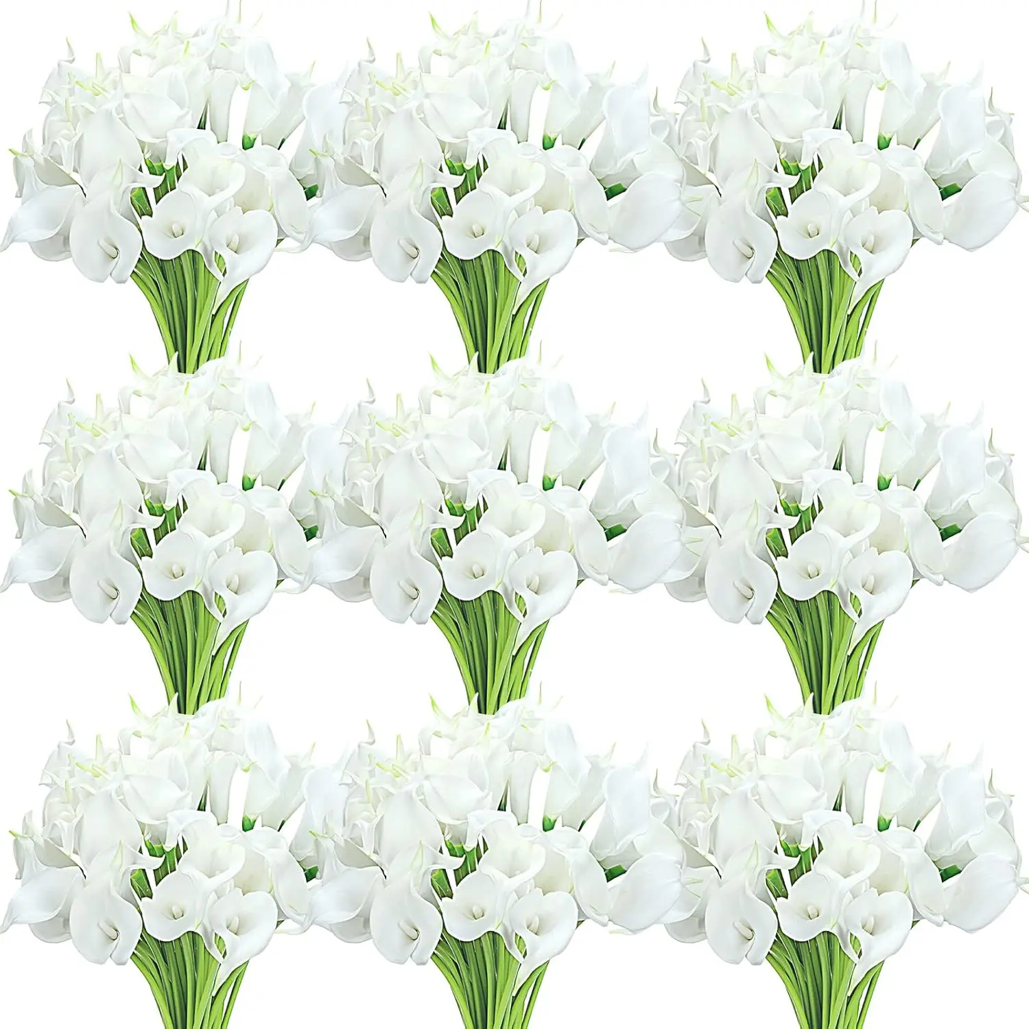Janinka 60 Pcs Realistic Waterproof PU Artificial Calla Lily Flowers, 14-in Bulk Faux Blooms for Decoration, Ornaments, Wedding Centerpieces, Table Floral Arrangement Centerpiece Home Decor