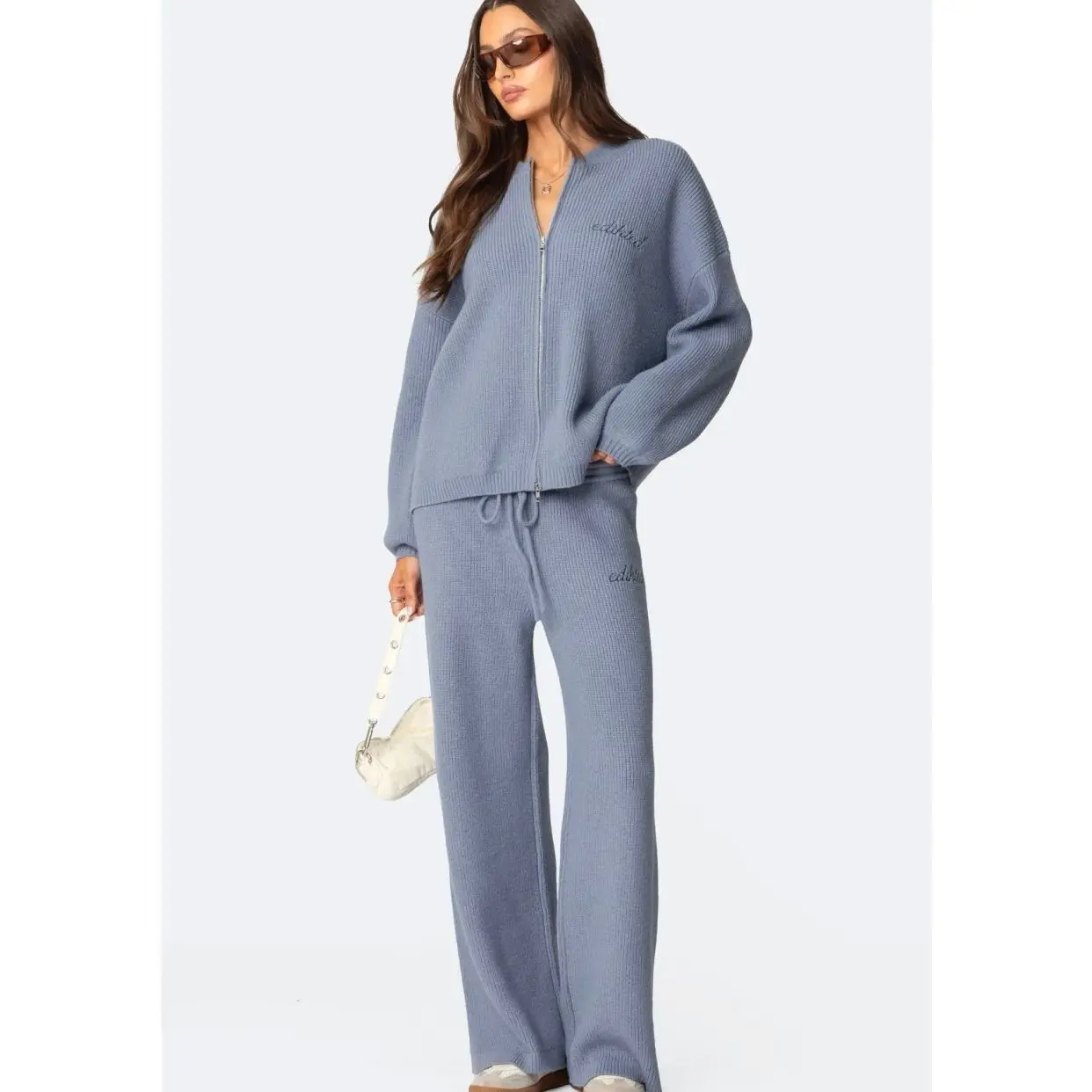 Edikted Kris Ribbed Knit Sweatpants