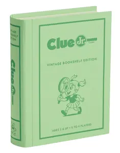 WS Game Company Clue Jr. Vintage Bookshelf Edition Board Game for 2 to 4 Players, Ages 5+