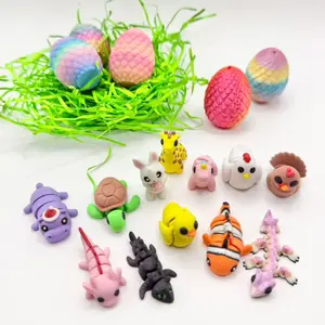 3D Printed Easter Eggs with Animal Toys