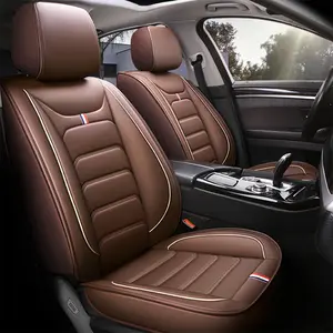 OTOEZ PU Leather Car Seat Covers Full Set 5 Seats Airbag Compatible Universal Fit with Storage Bag Car Decor Auto Accessories Car Stuff for Men