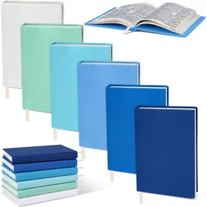 6 Pack Stretchable Book Covers 6-9 Inch Colored Fabric Reusable Book Protector Sleeve for Hardcovers Textbook Protection Supplies(Blue)