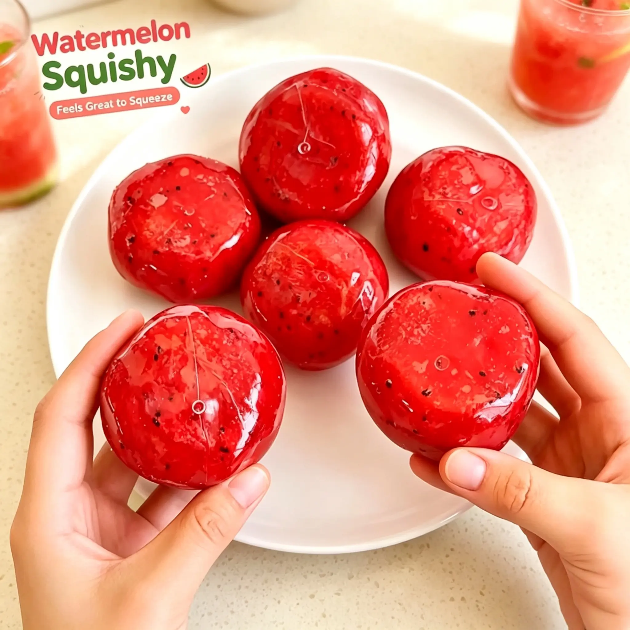 Imitation Watermelon Slush Squishy Hobby Toy, Fruit-Themed Liquid Filled Pocket Fidget, Portable Calming Anxiety Toy for All-Age ASMR Fans & Squish Hobby Collectors