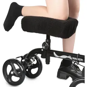 WHLICKS Knee Scooter Cushion Pad- Soft Plush Memory Foam Cushion with Removable Cover, Knee Scooter Pads Cover for Comfort Fits Most Models, for Broken Leg Crutch Cart Roller, Injuries