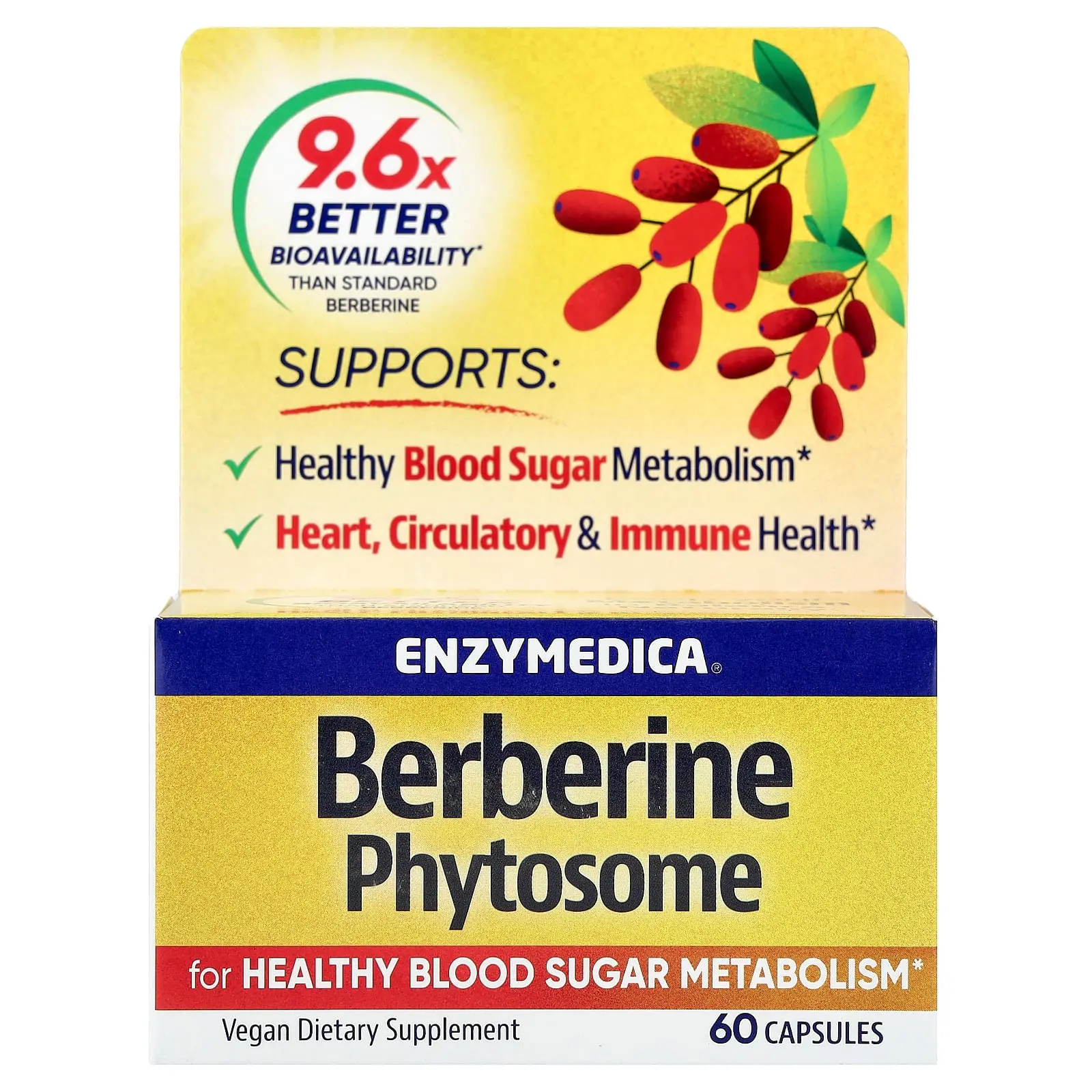 Enzymedica Berberine Phytosome, 60 Capsules (275 mg per Capsule) Enzymedica Berberine Phytosome, 60 Capsules (275 mg per Capsule)