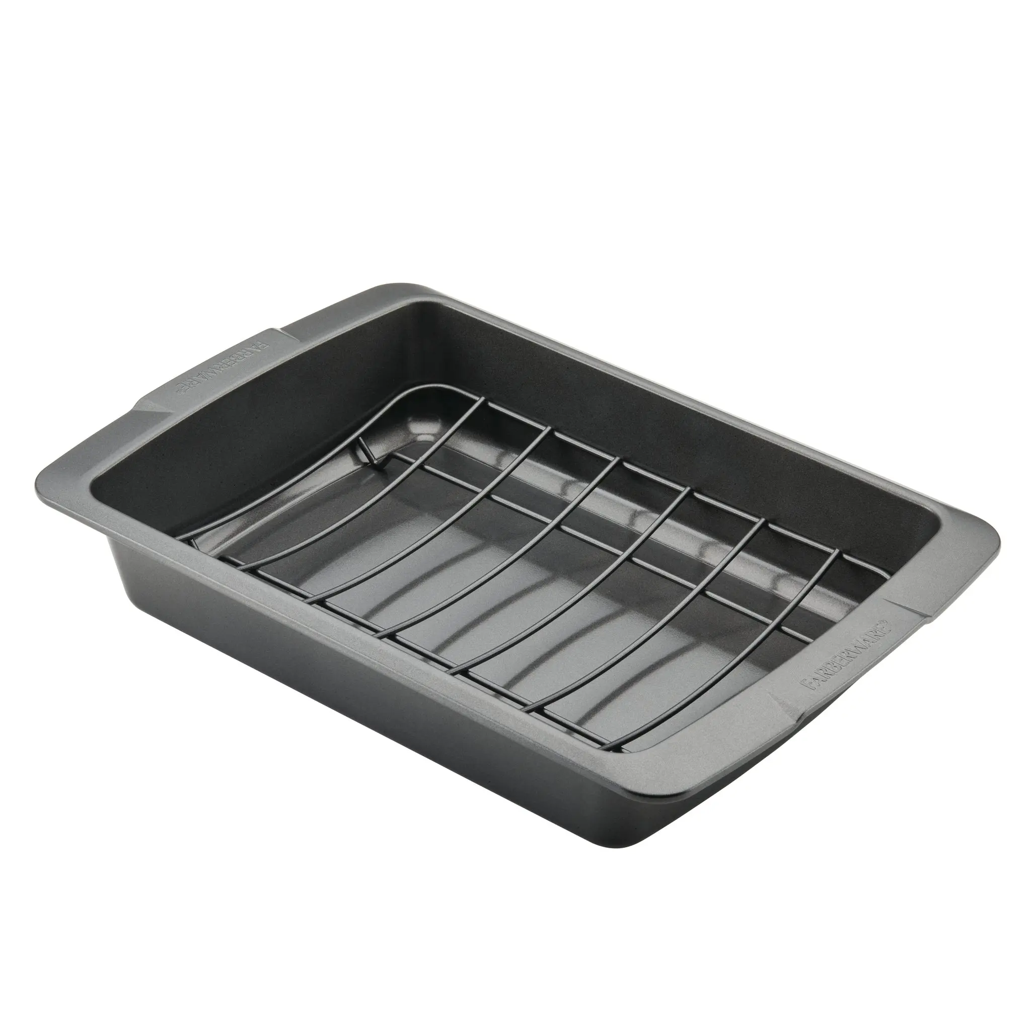 Nonstick Heavy Gauge Steel Roaster Pan with U-Rack (Rolled Rims), Durable Bakeware for Oven Use & Family Feasts, Even Heat Distribution, Easy Cleanup, Juice Drainage, Oven Safe Up to 450°F, Yes for Versatile Baking