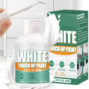 White Touch Up Paint, Multi Surface Touches Up Paints Pen for Wood Floor Scratch Repair, Wall, Door, Cabinets, Wood, Furniture, Porcelain, Appliance, Cabinet Paint, 1.69 Fl Oz(Matte White)