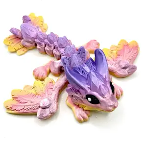3D Printed Flexible Bunny Dragon 7 inches long,Articulated Fidget Toys, 3D Printed dragon Decor Gift