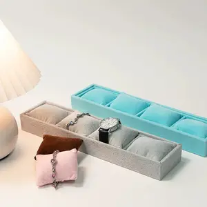 Jewelry Display Props Plate Storage Box Pillow Jewelry Case Bracelet Velvet Cloth Bangle Watch Single Layer Tray, Ca Prop 65 Re No