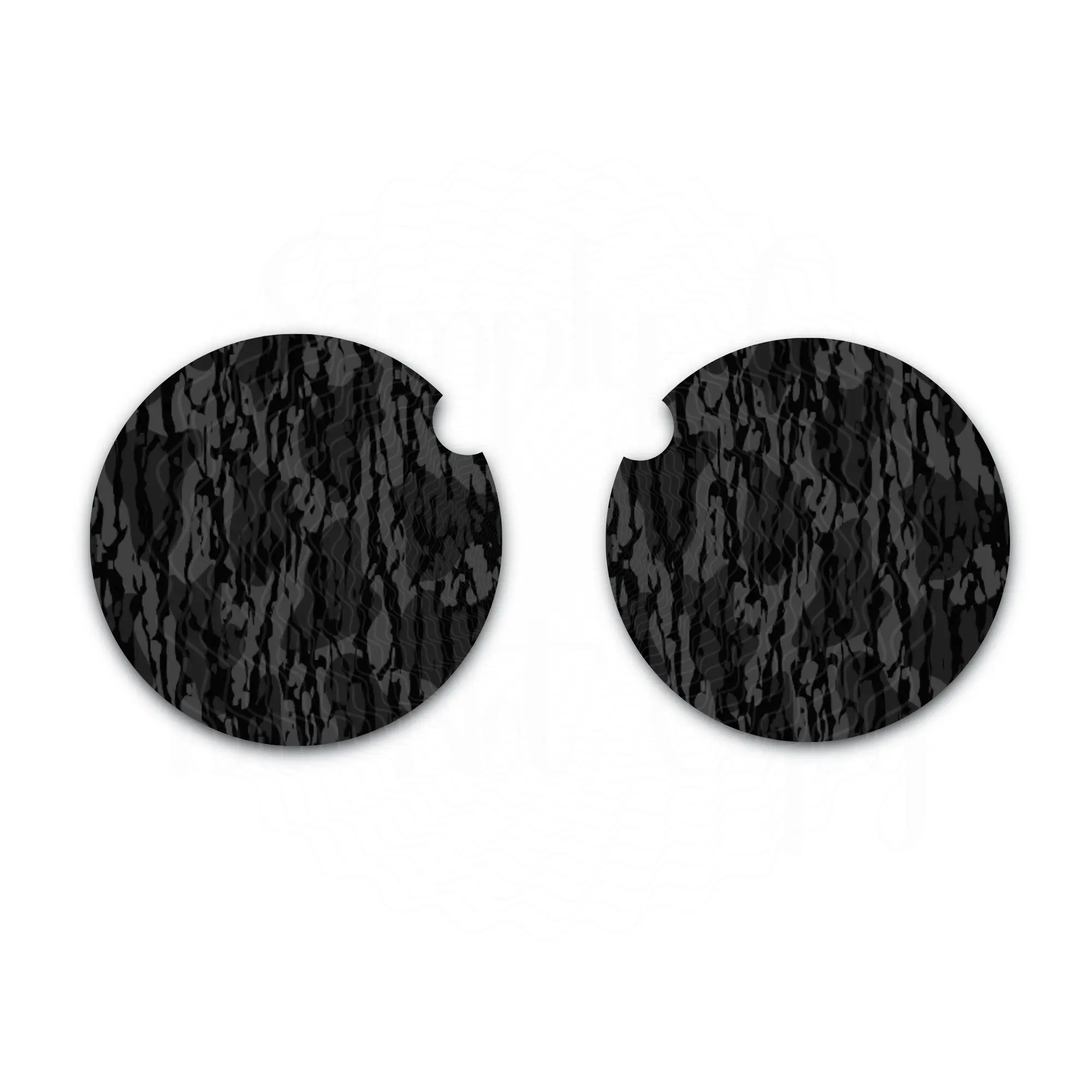 Blackout Bottomland Inspired Camo Car Coasters, Neoprene Cup Inserts Set of Two, Auto Accessories