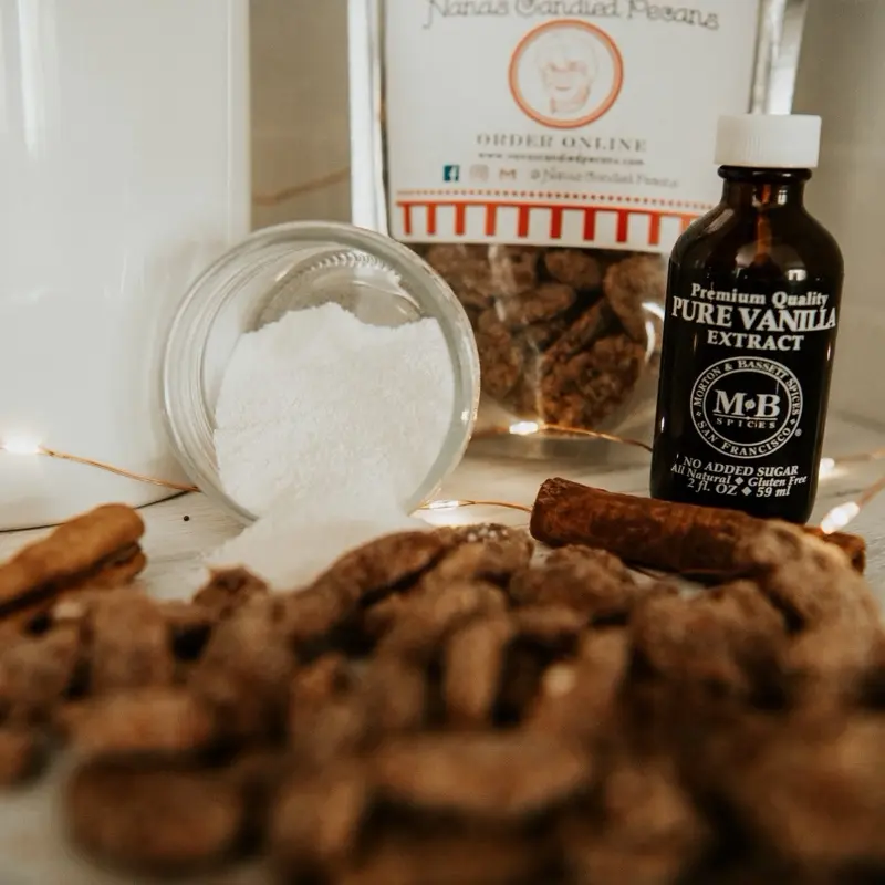 Vanilla Roasted Candied Pecans - Perfectly Slow Roasted, Gluten-Free & Dairy-Free, Smooth Sweet Flavor, Ideal Snack for On-the-Go or Treats