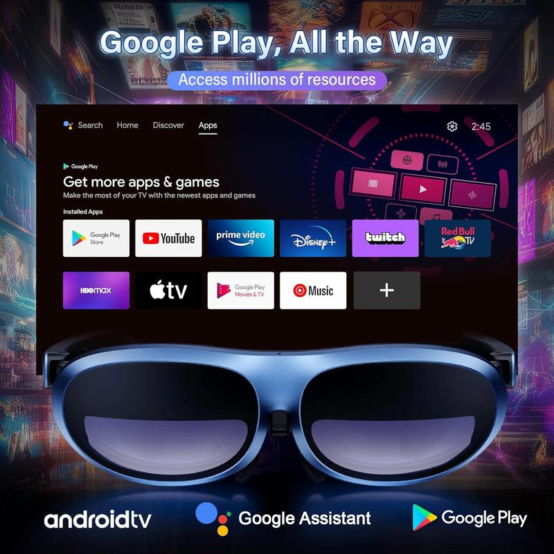 Rokid Joy Pack (AR Max Glasses & Station), Play While Charging, Smart Glasses with Google Play, 360" Micro-OLED Display, Compatible with Steam Deck