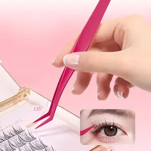 Nano Anti-Stick Eyelash Extension Tweezers, Professional Lash Extender for Girls & Women, Beginner Friendly Smooth Straight & Curved Tweezers, Eyelash Tools