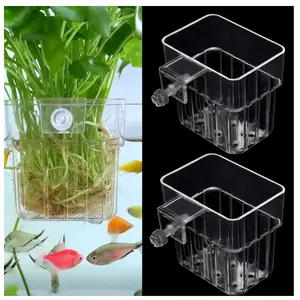 2 Pack Clear Aquarium Plant Holder Top Hanging Fish Tank Plant Holders Fits up to 0.8in Tank Edges