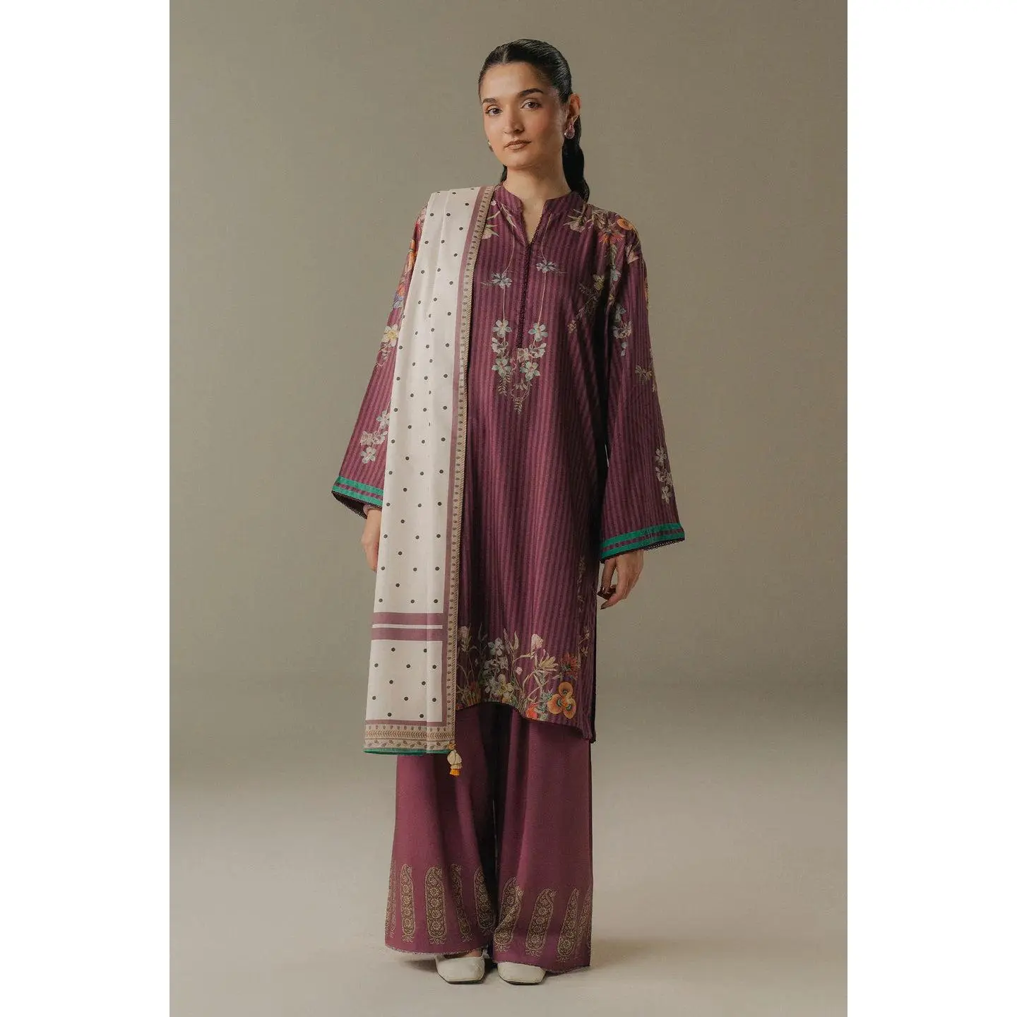 Zara Shahjahan - Coco-1A Amber Days Three Piece Linen