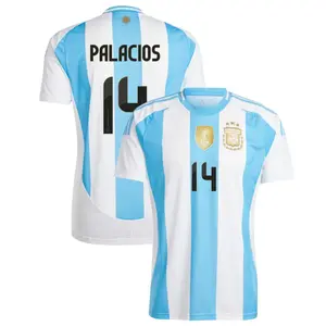 Exequiel Palacios Argentina 2024/25 Home Jersey, Men's Argentina	Exequiel Palacios #14 White Blue Home Jersey 24-25