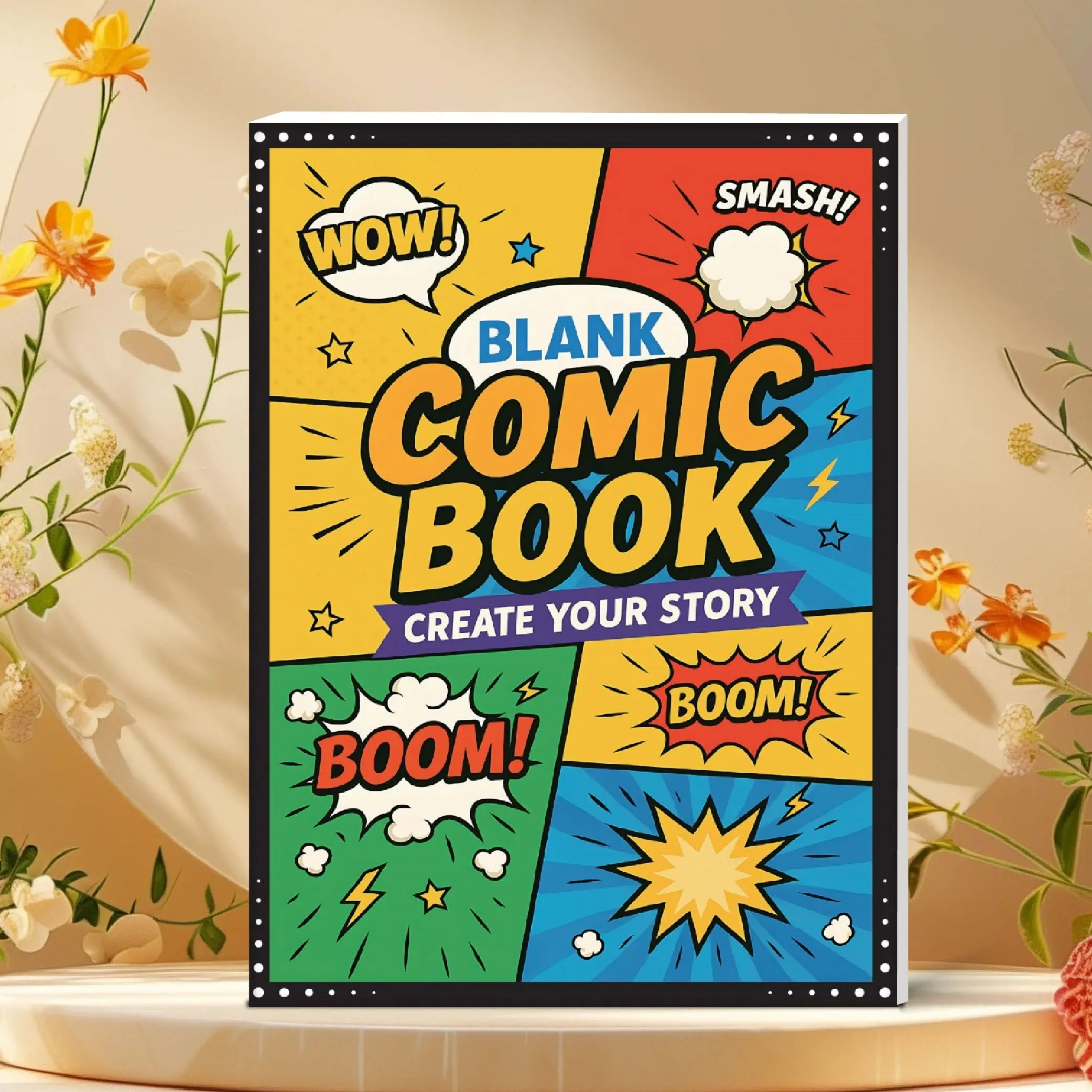 30 Sheets Thick Paper Manga Creation Sketchbook, Blank DIY Comic Book Template, Explosion Effects, High-Quality Cover, Comic Art Supplies